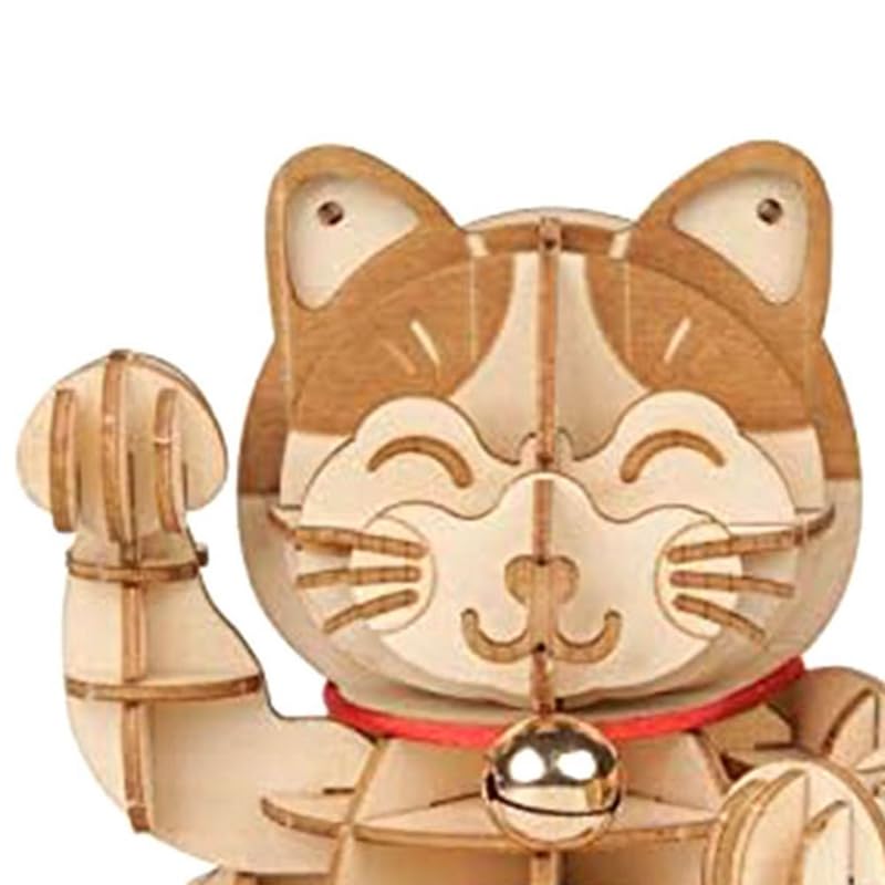 Amazon | Mkphargin 3D木製パズル 招き猫 - 72個 日本の猫 ウェルカム